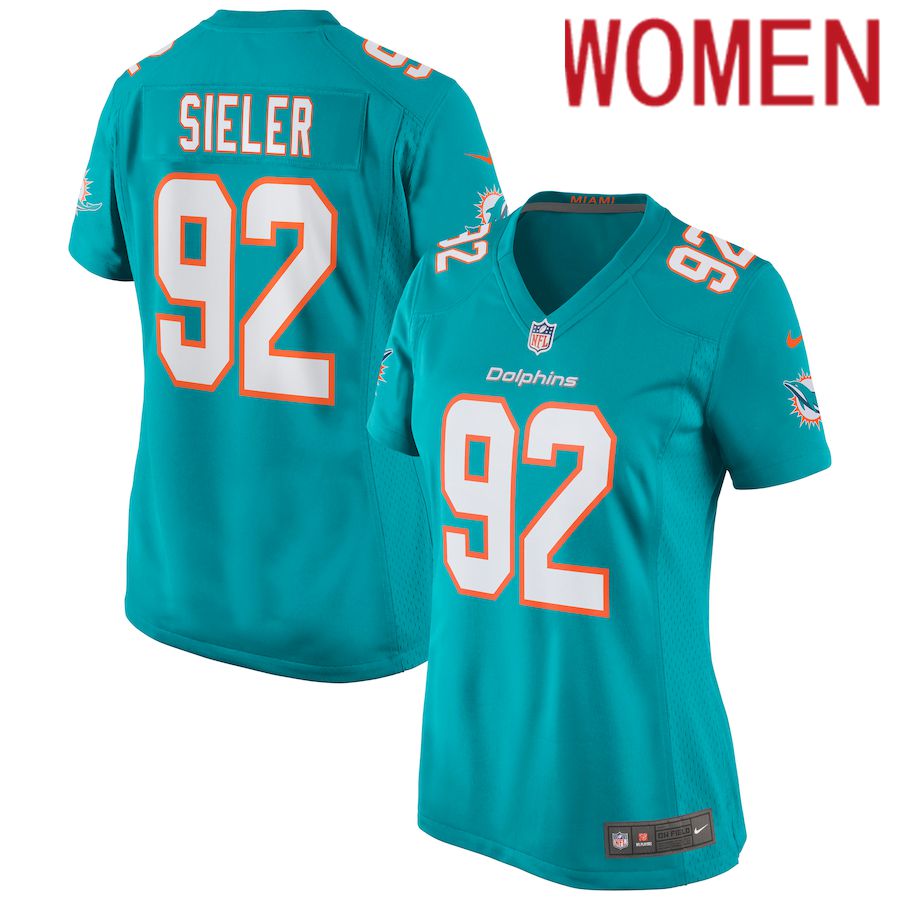 Women Miami Dolphins #92 Zach Sieler Nike Green Game NFL Jersey->women nfl jersey->Women Jersey